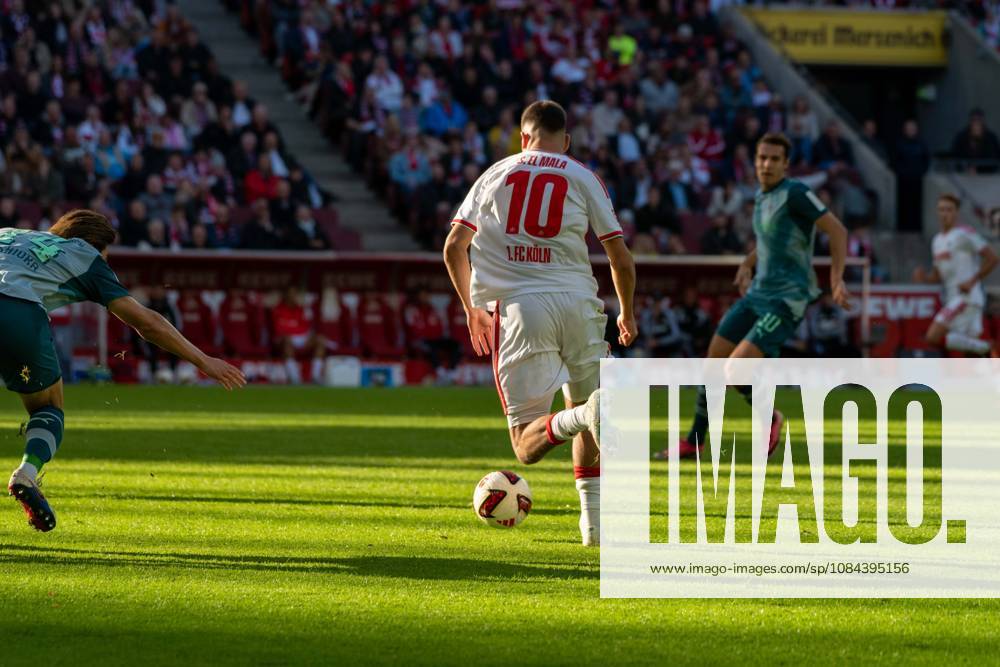 Said El Mala, midfielder, 1. FC Köln 10, during the play that led to the 2-1 goal, 1. FC Köln vs. Borussia Mönchengladbach, soccer, Bundesliga 1, Matchday 5, October 11, 2026. DFB and DFL regulations prohibit any use of photographs as image sequences and or quasi-video. Cologne, North Rhine-Westphalia, Germany