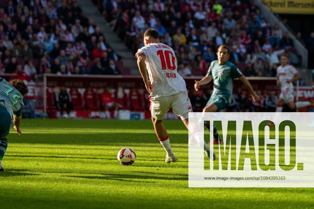 Said El Mala, midfielder, 1. FC Köln 10, during the play that led to the 2-1 goal, 1. FC Köln vs. Borussia Mönchengladbach, soccer, Bundesliga 1, Matchday 5, October 11, 2026. DFB and DFL regulations prohibit any use of photographs as image sequences and or quasi-video. Cologne, North Rhine-Westphalia, Germany