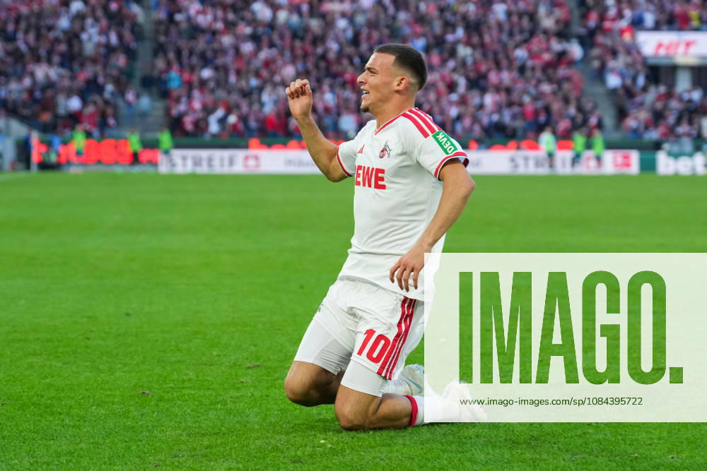 Men s, Soccer, Bundesliga 1, 1. FC Köln vs. Borussia Mönchengladbach, 2026–2027 season, RheinEnergieSTADION: Celebrations after the goal that made it 2–1 for 1. FC Köln, scored by Said El Mala (1. FC Köln, No. 10) alongside Sebastian Sebulonsen (1. FC Köln, No. 28). DFB regulations prohibit any use of photographs as image sequences and or quasi-video.