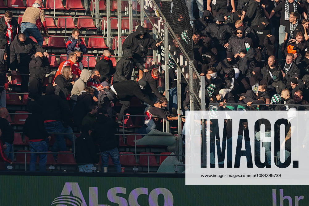 Men s, Soccer, Bundesliga 1, 1. FC Köln vs. Borussia Mönchengladbach, 2026–2027 season, RheinEnergieSTADION: Clashes between fans of 1. FC Köln and Borussia Mönchengladbach. DFB regulations prohibit any use of photographs as image sequences and or quasi-video.