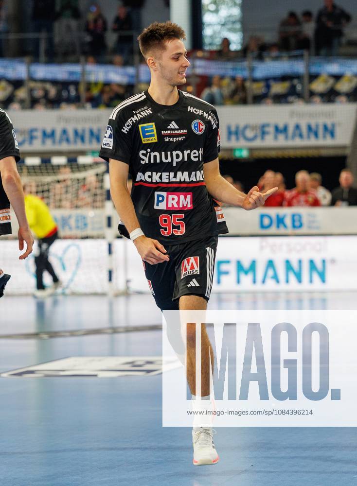 Handball 1st Bundesliga OPEL HBL 2026–2027 Season, Matchday 8: HC Erlangen (Nuremberg Metropolitan Region) vs. HCE MT Melsungen Women’s Team Tim Gömmel Goemmel 95, HC Erlangen HCE is happy, joy, cheering, jubilation