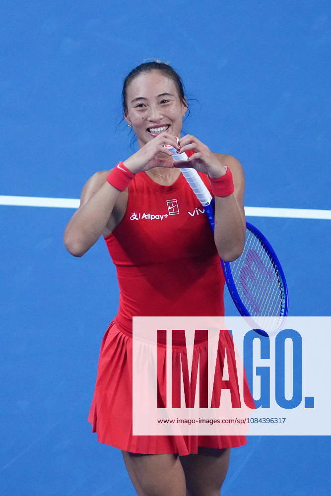 (261011) -- BEIJING, Oct. 11, 2026 -- Zheng Qinwen reacts after the women s singles final between Zheng Qinwen of China and Mirra Andreeva of Russia at 2026 China Open tennis tournament in Beijing, China, Oct. 11, 2026. ) (SP)CHINA-BEIJING-TENNIS-CHINA OPEN-WOMEN S SINGLES-FINAL (CN) JuxHuanzong