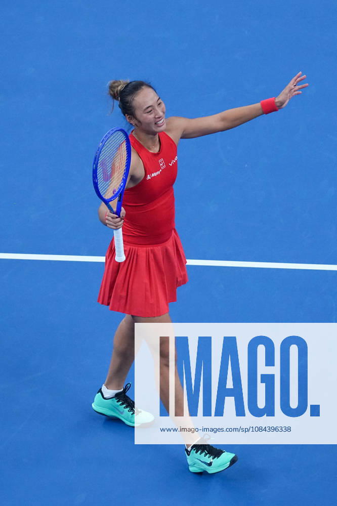 (261011) -- BEIJING, Oct. 11, 2026 -- Zheng Qinwen reacts after the women s singles final between Zheng Qinwen of China and Mirra Andreeva of Russia at 2026 China Open tennis tournament in Beijing, China, Oct. 11, 2026. ) (SP)CHINA-BEIJING-TENNIS-CHINA OPEN-WOMEN S SINGLES-FINAL (CN) JuxHuanzong