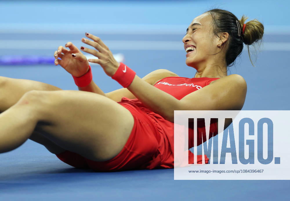 (261011) -- BEIJING, Oct. 11, 2026 -- Zheng Qinwen celebrates victory after the women s singles final between Zheng Qinwen of China and Mirra Andreeva of Russia at 2026 China Open tennis tournament in Beijing, China, Oct. 11, 2026. ) (SP)CHINA-BEIJING-TENNIS-CHINA OPEN-WOMEN S SINGLES-FINAL (CN) ZhangxChenlin