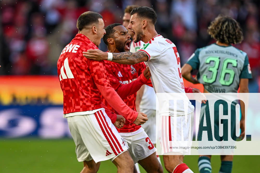 Victory celebration Victory celebration Emotion Joy of the Cologne team 11 10 2026 ¢ Soccer ¢ 1. FC Cologne vs. Borussia Mönchengladbach, RheinEnergieStadion, Cologne, DFB DFL regulations prohibit any use of photographs as image sequences and or quasi-video. NRW, Germany