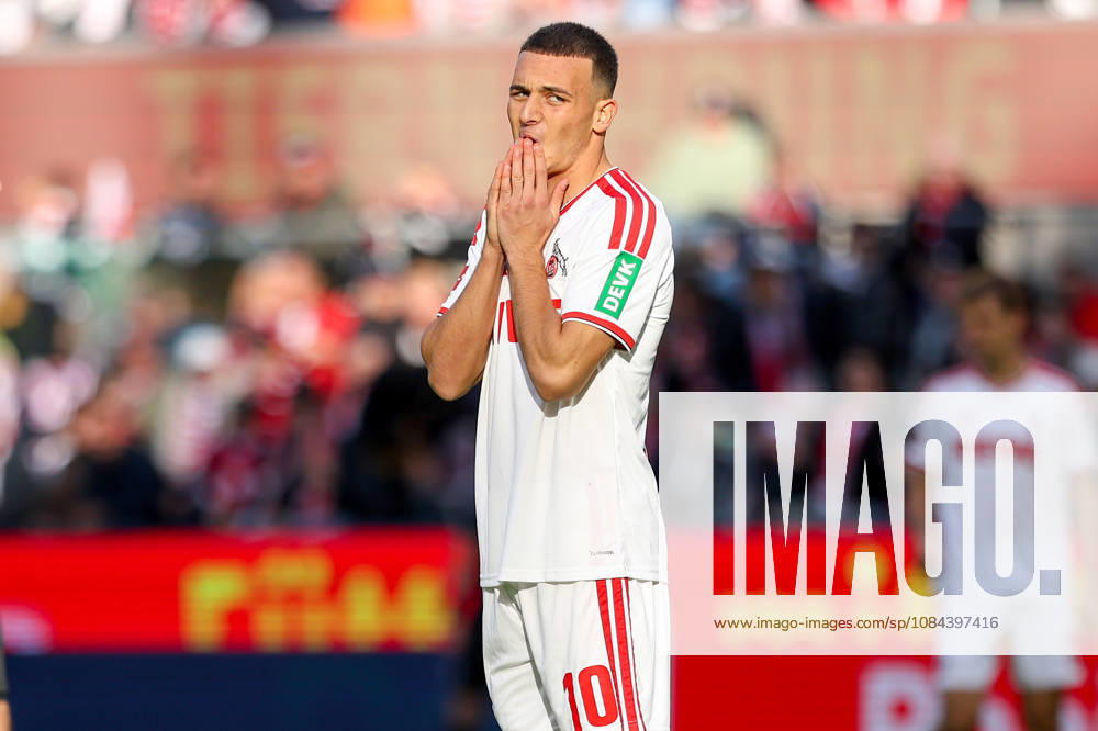 Soccer, Bundesliga, 1. FC Köln vs. Borussia Mönchengladbach, RheinEnergieSTADION, Matchday 5, 2026–2027 Season: Said El Mala of 1. FC Köln, 10, covers his mouth with his hands, looking disappointed and stunned. DFB regulations prohibit any use of photographs as image sequences and or quasi-video. Photo: WilkowskixPressefotoKochx, North Rhine-Westphalia, Germany