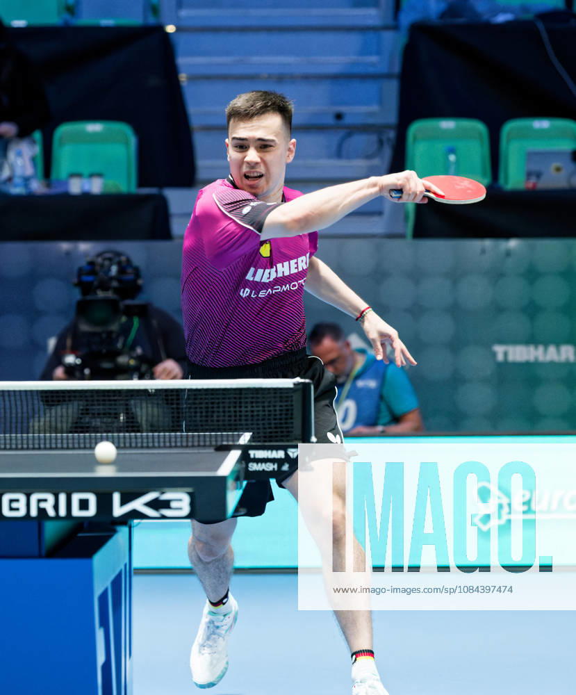 Kay Stumper of SV Muelhausen, Germany (photo ms1291b) at the 2026 European Table Tennis Championships in Ljubljana LJUBLJANA, SLOVENIA, OCTOBER 11, 2026 Kay Stumper Post SV Muelhausen, Germany (photo ms1291b) in action at the European Table Tennis Championships at Stozice Arena, Ljubljana, Slovenia. Photo by Manfred Schillings. Ljubljana, Stozice Arena, Slovenia