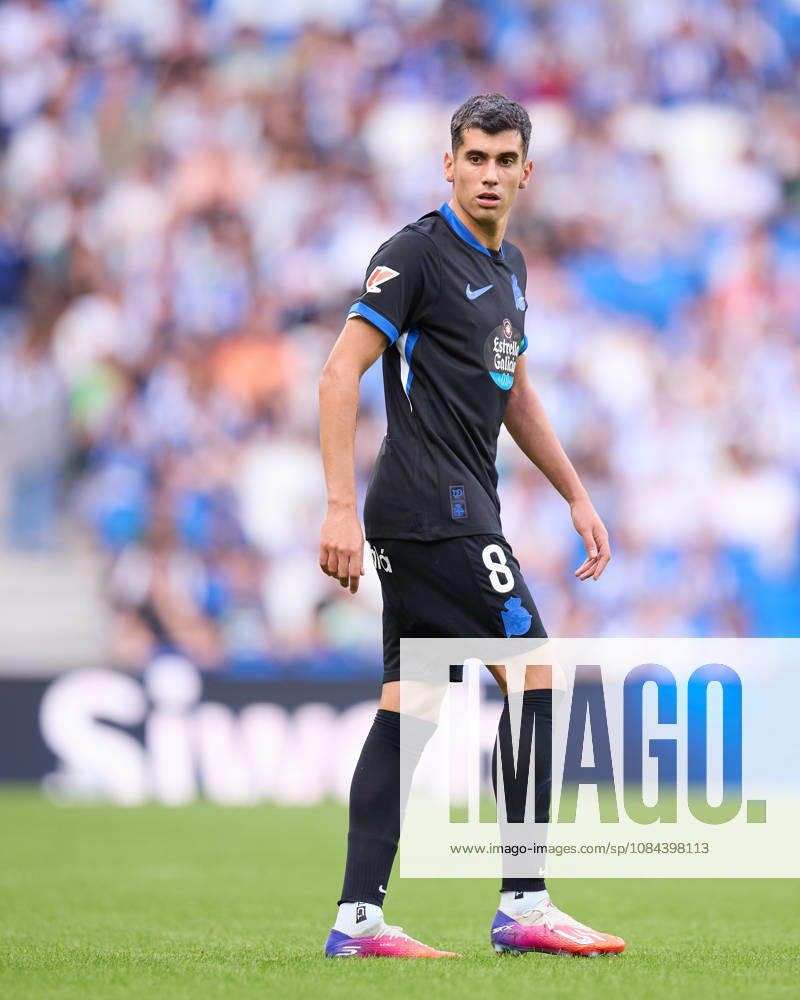 Diego Villares of RC Deportivo de A Coruna looks on during the LaLiga EA Sports match between Real Sociedad and RC Deportivo de A Coruna at Anoeta on October 11, 2026, in San Sebastian, Spain. San Sebastian Spain - ZUMAa181 20261011_zaa_a181_128