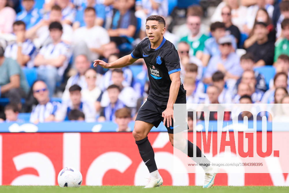 Yeremay Hernandez of RC Deportivo de A Coruna in action during the LaLiga EA Sports match between Real Sociedad and RC Deportivo de A Coruna at Anoeta on October 11, 2026, in San Sebastian, Spain. San Sebastian Spain - ZUMAa181 20261011_zaa_a181_132