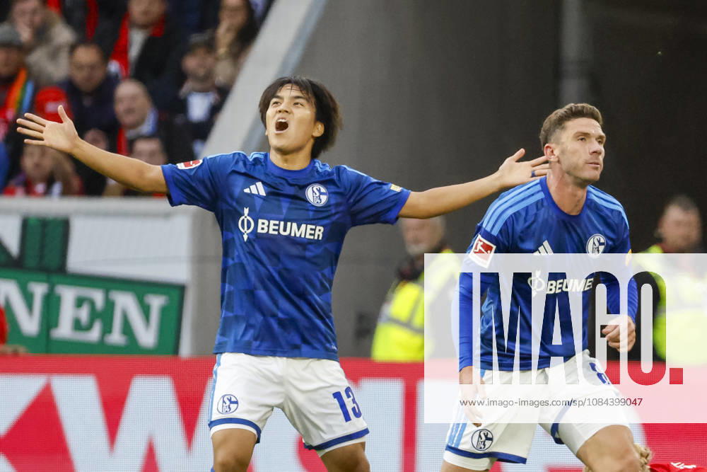 Satoshi Tanaka, FC Schalke 13, and Robin Gosens, FC Schalke 08, Germany, soccer, Bundesliga 1, Matchday 5, 2026–2027, SC Freiburg vs. FC Schalke 04, October 11, 2026, Freiburg im Breisgau, Europa-Park Stadium, Germany