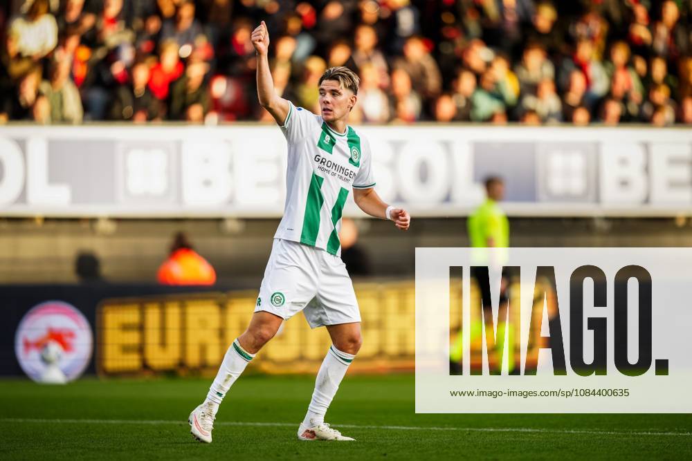 , Stadium Woudestein , season 2026 2027 , Dutch Eredivisie football , match between Excelsior Rotterdam and FC Groningen , picture shows FC Groningen player Brynjoflur Willumsson celebrates his goal after he scores the 1-4 Excelsior - Groningen x208176451x