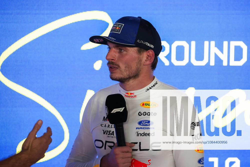 Max Verstappen wins 2026 Formula 1 Singapore Grand Prix SINGAPORE - OCT 11: Red Bull Racing s driver Max Verstappen receives an interview after winning the Formula 1 Singapore Grand Prix at the Marina Bay Street Circuit in Singapore on October 11, 2026. Daniel Ceng Anadolu Singapore Singapore. Editorial use only. Please get in touch for any other usage.