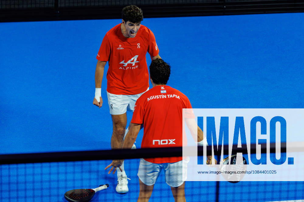 DÜSSELDORF, GERMANY - 11 OCTOBER 2026: Image shows the victory celebration of Arturo Coello (ESP) and Agustin Tapia (ARG) during CUPRA Germany Premier Padel P2 2026 Day 8: Finals at CASTELLO Düsseldorf on 11 10 2026 in Düsseldorf, Germany. Germany