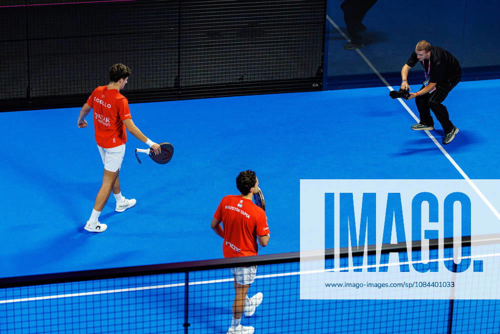 DÜSSELDORF, GERMANY - 11 OCTOBER 2026: Image shows the victory celebration of Arturo Coello (ESP) and Agustin Tapia (ARG) during CUPRA Germany Premier Padel P2 2026 Day 8: Finals at CASTELLO Düsseldorf on 11 10 2026 in Düsseldorf, Germany. Germany