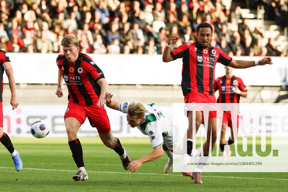ROTTERDAM - (lr) Jan Plug of Excelsior Rotterdam, Jorg Schreuders of FC Groningen, Eric da Silva Moreira of Excelsior Rotterdam during the Dutch Eredivisie match between Excelsior and FC Groningen at Woudestein Stadium on October 11, 2026 in Rotterdam, the Netherlands. BAS CZERWINSKI ANP Eredivisie 2026 27 ANPxSportx IVx 572149211 originalFilename: 572149211