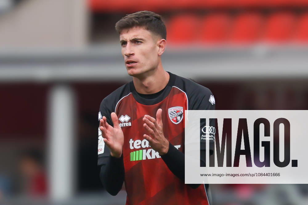 Ingolstadt, Germany, October 11, 2026, 3rd League 2026–2027, Matchday 8: FC Ingolstadt 04 vs. SV Wehen Wiesbaden. Pictured: Georgios Antzooulas of FCI gesturing on the field. DFB and DFL regulations prohibit any use of photographs as image sequences and or quasi-video.