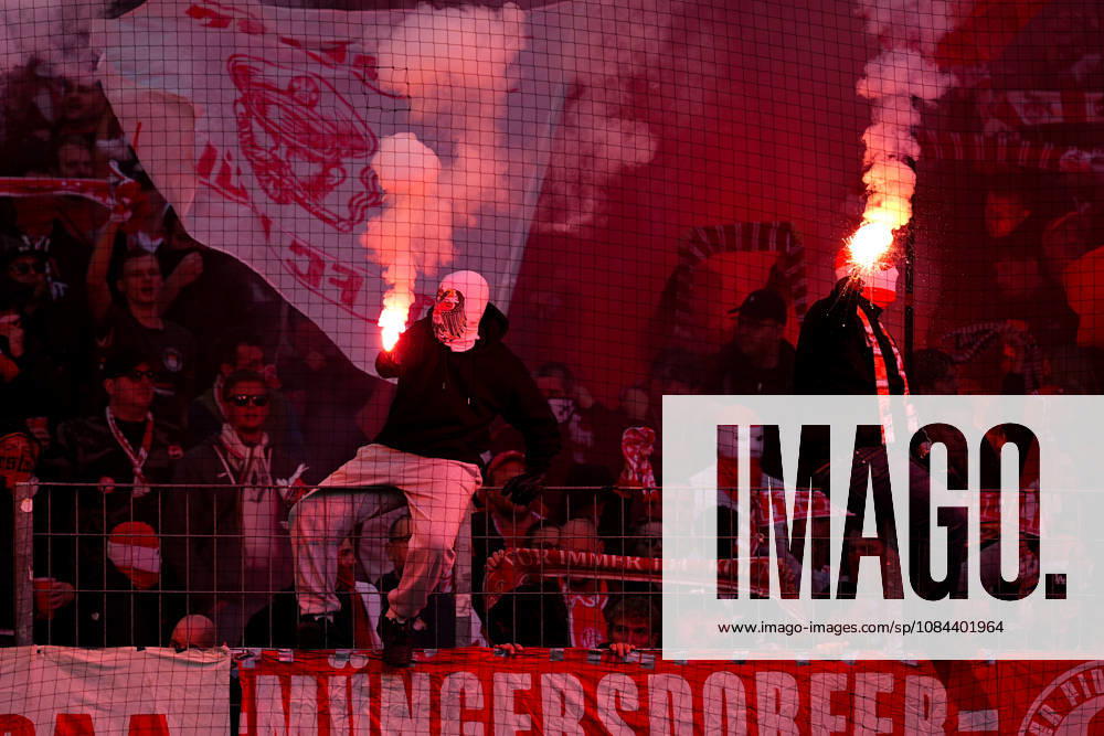 Men s, Soccer, Bundesliga 1, 1. FC Köln vs. Borussia Mönchengladbach, 2026–2027 season, RheinEnergieSTADION: 1 FC Köln fans set off pyrotechnics. DFB regulations prohibit any use of photographs as image sequences and or quasi-video.