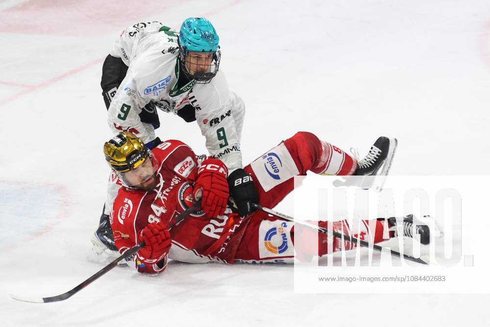 Sahnpark Crimmitschau, October 11, 2026; 2026–27 Season; Ice Hockey; 2nd Bundesliga; Regular Season; Game 8; Saxony Ice Arena; Saxony Derby; Eispiraten vs. Eispiraten Bietigheim Steelers; Maksim Hanzek (Bietigheim, standing); Louis Brune EPC goal lies on the ice in Crimmitschau, Saxony, Germany
