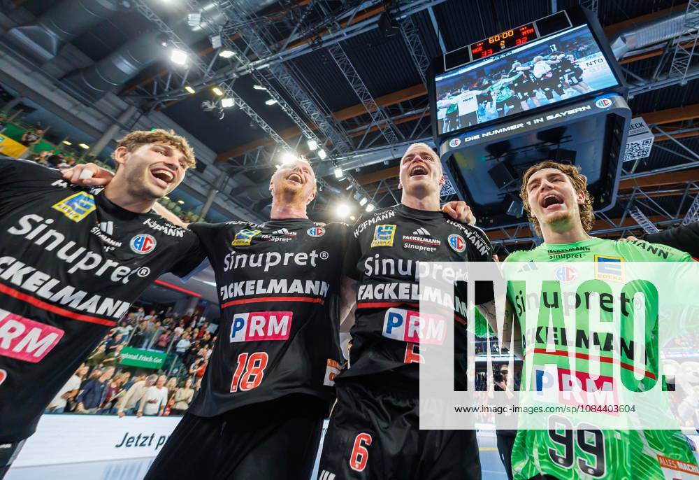 Handball 1st Bundesliga OPEL HBL 2026–2027 Season, Matchday 8: HC Erlangen (Nuremberg Metropolitan Region) vs. HCE MT Melsungen Women’s Team Celebrations and joy after the game: Tobias Buck 39, HC Erlangen HCE Sebastian Firnhaber 18, HC Erlangen HCE Marek Nissen 6, HC Erlangen HCE Tin Herceg 99, HC Erlangen HCE