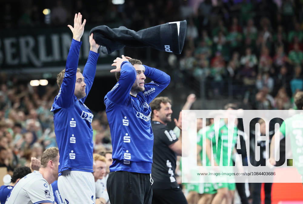 GER HBL 2026–2027 Season: FÜCHSE Berlin vs. TBV Lemgo, October 11, 2026, MAX SCHMELING HALLE, Berlin; Domenico EBNER of TBV Lemgo Lippe 94 cannot understand the referees decision; emotion