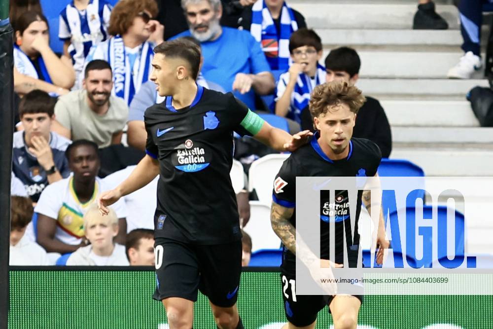 ESP LaLiga EA Sports Real Sociedad RC Deportivo La Coruna Yeremay Hernández of RC Deportivo scores a goal and celebrates during a LaLiga EA Sports match between Real Sociedad and RC Deportivo played at Anoeta Stadium in Gipuzkoa on October 11, 2026, in Spain. Spanish Soccer