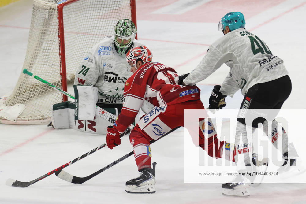 Sahnpark Crimmitschau, October 11, 2026; 2026–27 Season; Ice Hockey; 2nd Bundesliga; Regular Season; Game 8; Saxony Ice Arena; Saxony Derby; Eispiraten vs. Eispiraten Bietigheim Steelers; Collin Adams; EPC (red); Tim Schüle; Bietigheim; and Goaliegoalie Kevin Reich Crimmitschau Saxony Germany