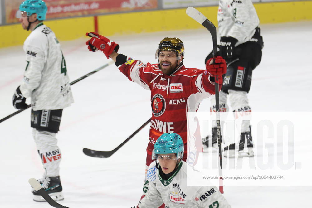 Sahnpark Crimmitschau, October 11, 2026; 2026–27 Season; Ice Hockey; 2nd Bundesliga; Regular Season; Game 8; Saxony Ice Arena; Saxony Derby; Eispiraten vs. Eispiraten; Bietigheim Steelers; Louis Brune; EPC; Celebrates after scoring his third goal 1 Crimmitschau Saxony Germany