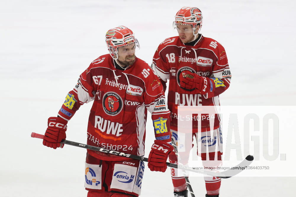 Sahnpark Crimmitschau, October 11, 2026; 2026–27 Season; Ice Hockey; 2nd Bundesliga; Regular Season; Game 8; Saxony Ice Arena; Saxony Derby; Eispiraten vs. Eispiraten Bietigheim Steelers; Jarno Kärki (67) and Collin Adams (18) both EPC Crimmitschau, Saxony, Germany