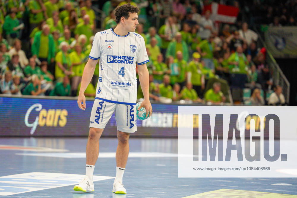 Pictured: Samuel Zehnder, TBV Lemgo Lippe, November 4, 2026; Fuechse Berlin vs. TBV Lemgo Lippe, HBL, Handball Bundesliga, 2026–27 season, Max Schmeling Halle