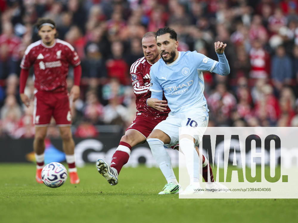 Liverpool v Manchester City, FA Premier League 11.10.26 Liverpool v Manchester City, FA Premier League Bradley Ormesher The Times Rayan Cherki of Manchester City and Alexis Mac Allister of Liverpool