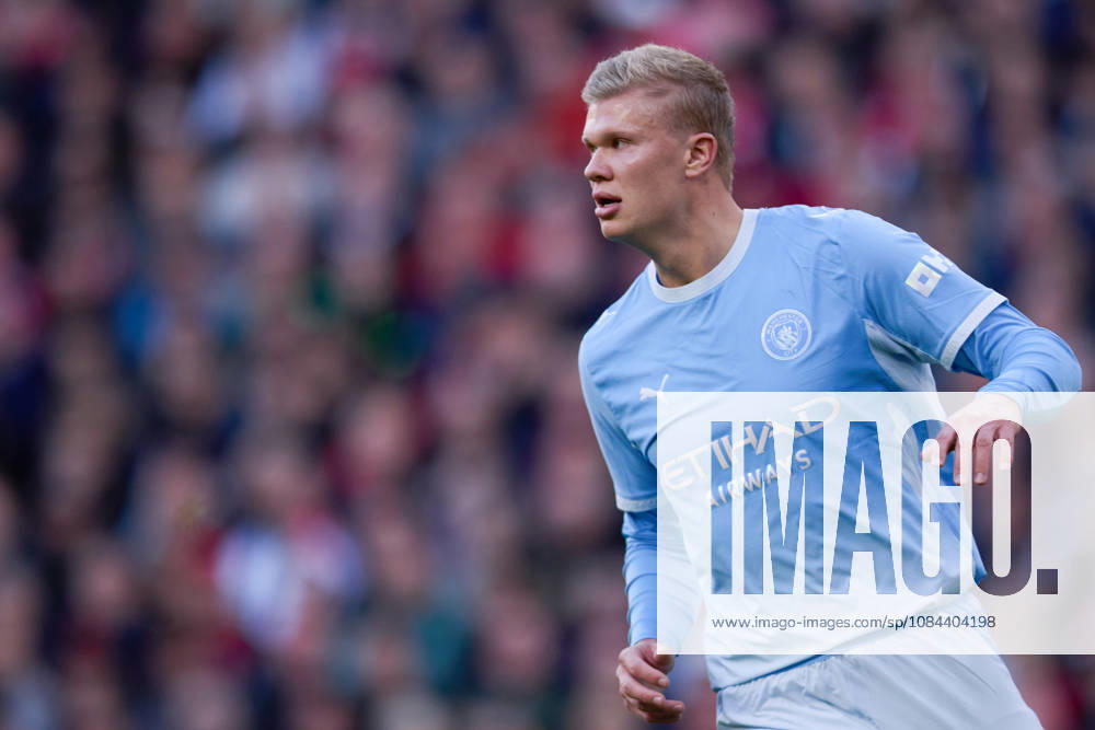 Erling Haaland of Manchester City looks on during the Premier League 2026 27 football match between Liverpool FC and Manchester City at Anfield on October 11, 2026 in Liverpool, England. (Photo by Koby Abbott Sports Press Photo)