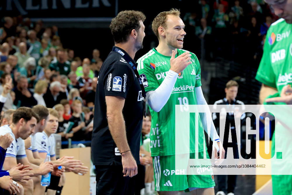 GER Germany, Handball, 1st Bundesliga, August 27, 2026, 2026–2027 season, Berlin, Fuechse Berlin vs. TBV Lemgo Lippe, Mathias Gidsel, Fuechse Berlin 19, Coach Florian Kehrmann, Lemgo, nordphoto GmbH, Engler, Berlin, Max Schmeling Hall, Berlin, Germany