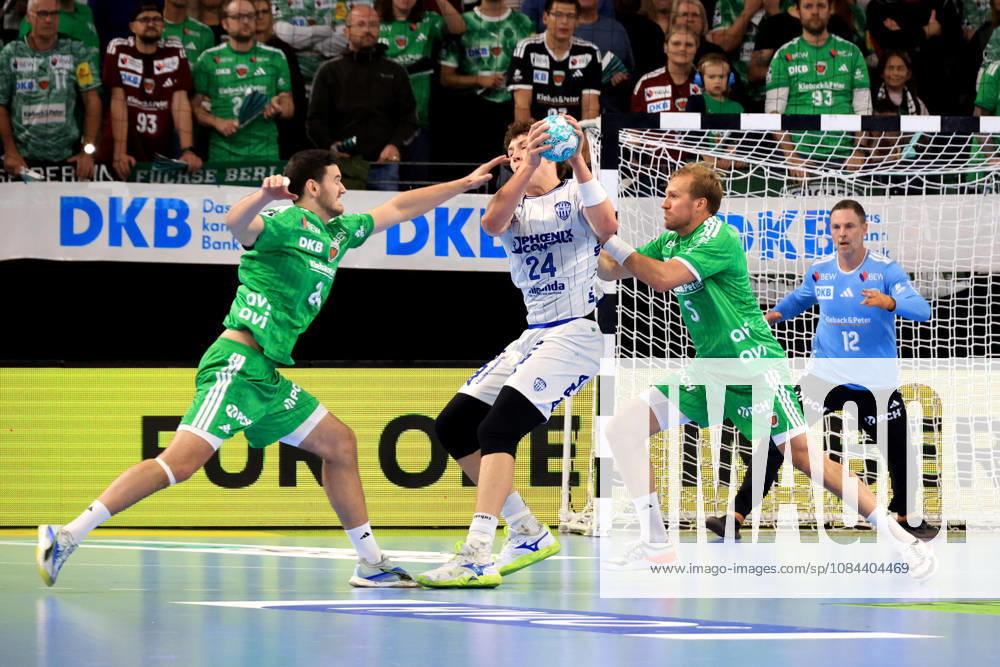 GER Germany, Handball, 1st Bundesliga, August 27, 2026, 2026–2027 season, Berlin, Fuechse Berlin vs. TBV Lemgo Lippe Palicka, Andreas Fuechse Berlin 12, Max Darj Fuechse Berlin 5, Lauro Pichiri Fuechse Berlin 24, Joel Willecke Lemgo 24, nordphoto GmbH, Engler Berlin, Max Schmeling Hall, Berlin, Germany