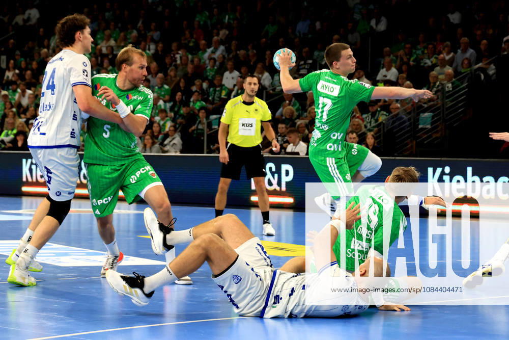 GER Germany, Handball, 1st Bundesliga, August 27, 2026, 2026–2027 season, Berlin, Fuechse Berlin vs. TBV Lemgo Lippe; Nils Lichtlein (Fuechse Berlin) 17, Mathias Gidsel (Fuechse Berlin) 19, Christian O’Sullivan (Lemgo) 9; nordphoto GmbH; Engler Berlin; Max Schmeling Halle, Berlin, Germany