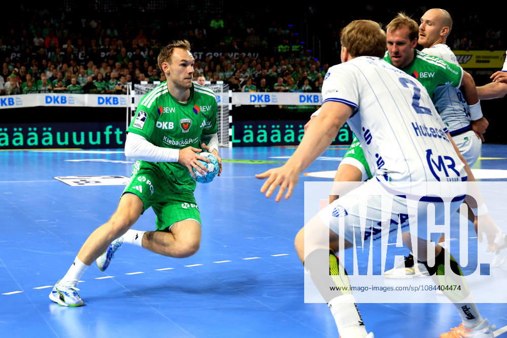 GER Germany, Handball, 1st Bundesliga, August 27, 2026, 2026–2027 season, Berlin, Fuechse Berlin vs. TBV Lemgo Lippe, Mathias Gidsel (Fuechse Berlin 19), Lukas Hutecek (Lemgo 2), nordphoto GmbH, Engler Berlin, Max Schmeling Halle, Berlin, Germany