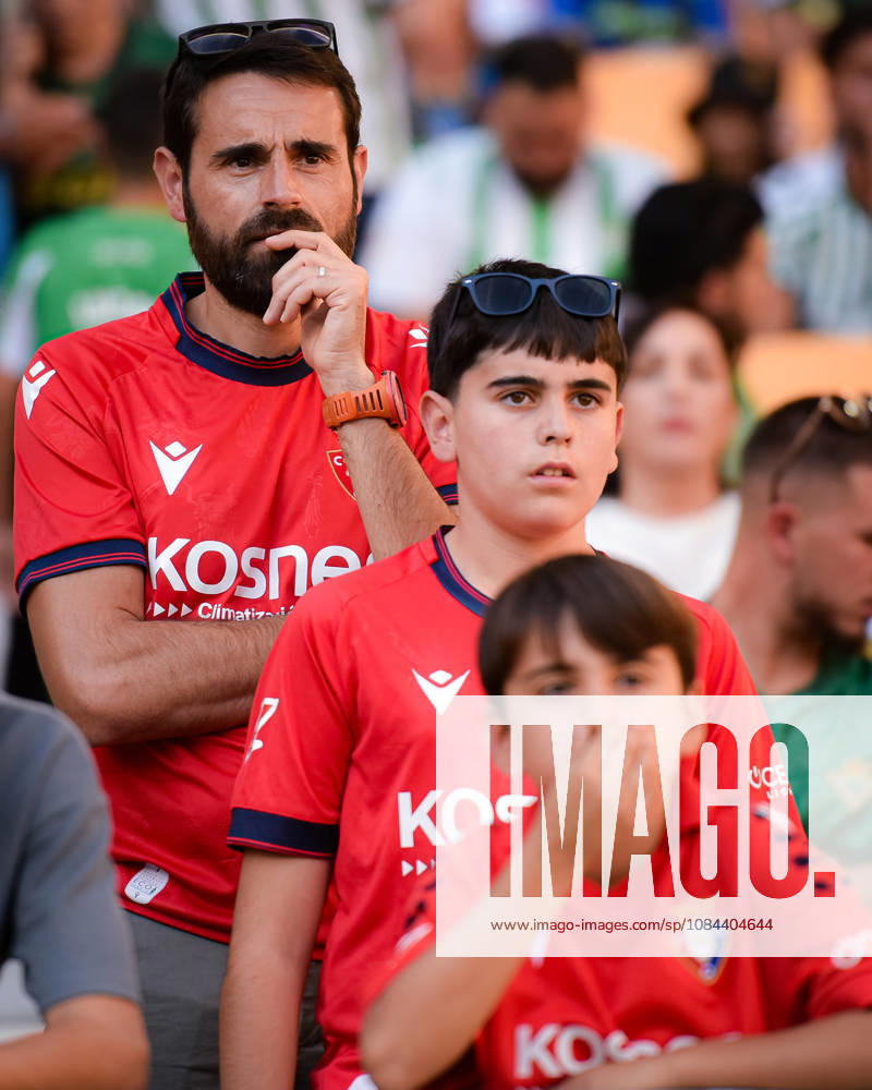 ESP LaLiga EA Sports Real Betis vs. CA Osasuna: Osasuna fans during the LaLiga EA Sports match between Real Betis and CA Osasuna, played at Benito Villamarín Stadium in Seville on October 11, 2026, in Spain. Spanish Soccer