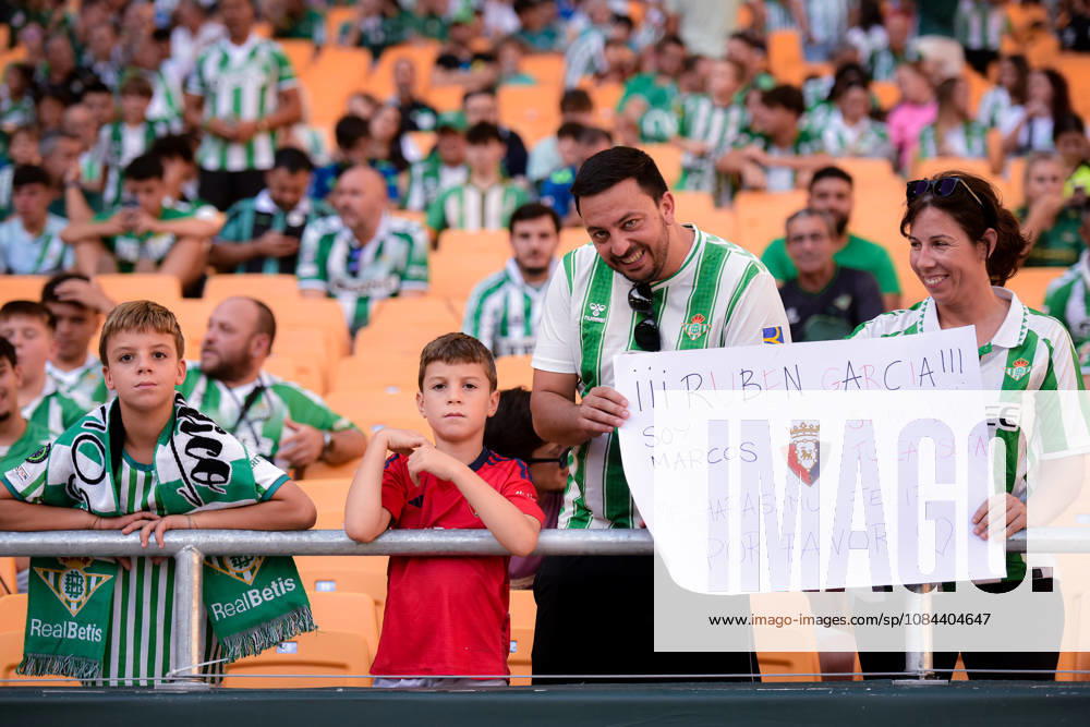 ESP LaLiga EA Sports Real Betis vs. CA Osasuna: A fan of Real Betis and Osasuna during the LaLiga EA Sports match between Real Betis and CA Osasuna, played at Benito Villamarín Stadium in Seville on October 11, 2026, in Spain. Spanish Soccer
