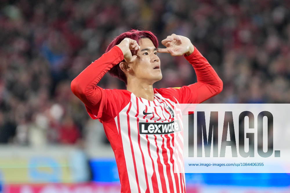 Keisuke Goto, SC Freiburg, 42 goal celebration, emotions, shot on goal, finish, goal scored, goal, hit, Germany, soccer, Bundesliga 1, Matchday 5, 2026–2027, SC Freiburg vs. FC Schalke 04, October 11, 2026, Europa-Park Stadium, Freiburg, Freiburg, Europa-Park Stadium, Baden-Württemberg, Germany
