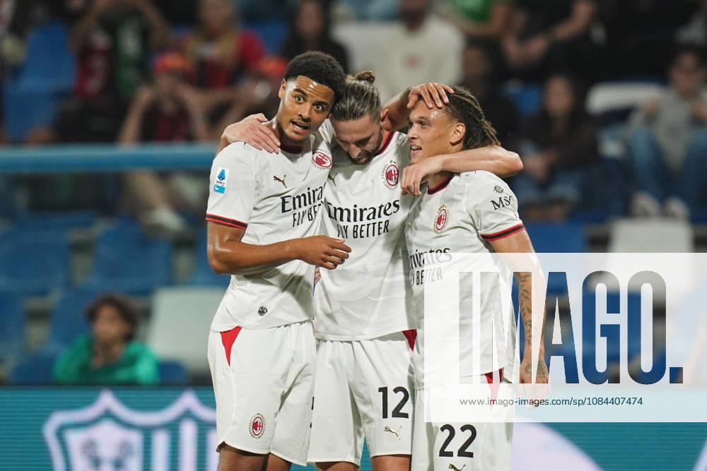 Milan s Adrien Rabiot celebrates after scoring the 0-1 goal for his team during the Serie A soccer match between Sassuolo and Milan at the Mapei Stadium in Reggio Emilia, north Italy - Sunday, October 11, 2026 -