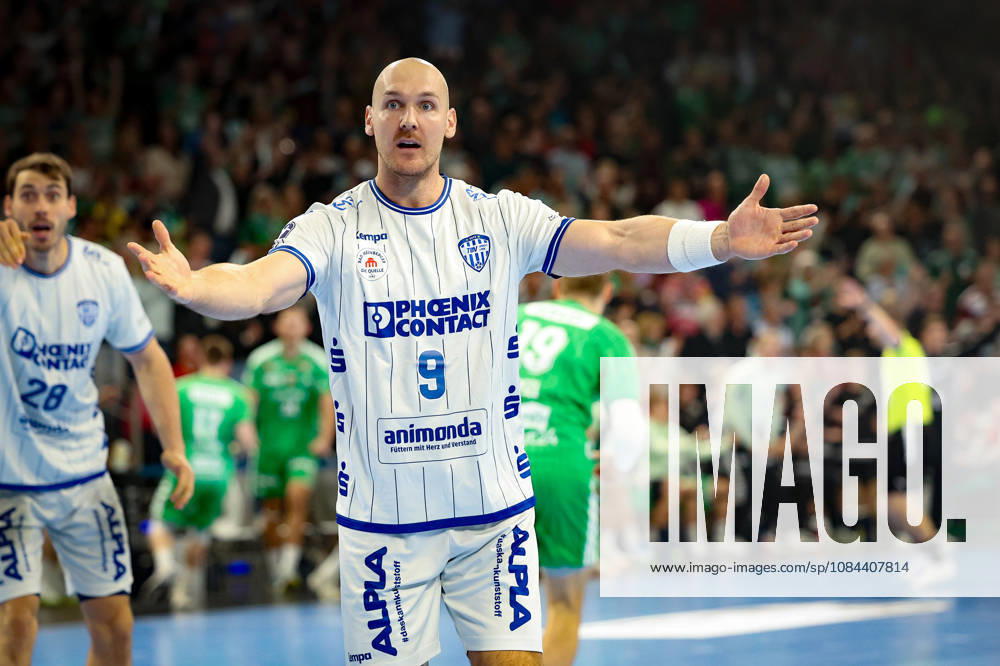 Handball, Opel HBL, 2026–2027 season, 1st HBL, Füchse Berlin vs. TBV Lemgo Lippe, Max Schmeling Hall—Christian O’Sullivan of TBV Lemgo Lippe gives a questioning look, 9 Berlin, German