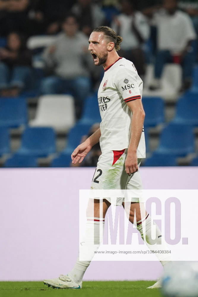 Milan s Adrien Rabiot celebrates after scoring the 0-1 goal for his team during the Serie A soccer match between Sassuolo and Milan at the Mapei Stadium in Reggio Emilia, north Italy - Sunday, October 11, 2026 -