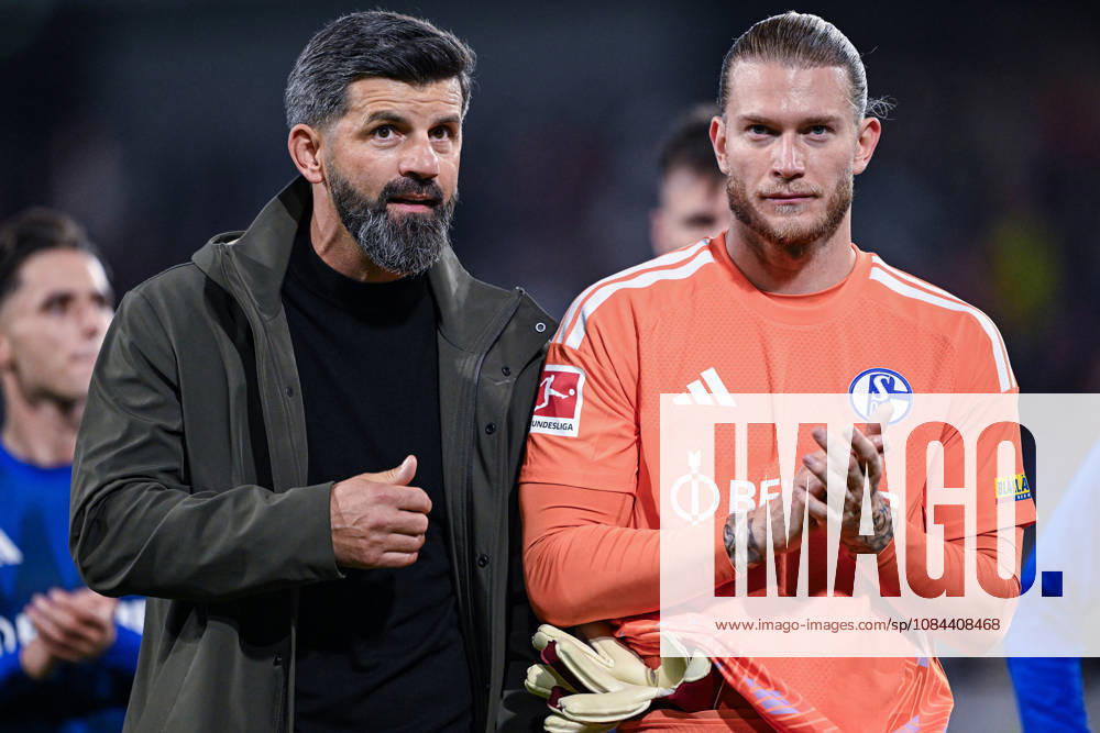 Soccer, 2026–2027 Season, Bundesliga, SC Freiburg vs. FC Schalke 04, The FC Schalke 04 players are disappointed after the final whistle; Coach Miron Muslic (FC Schalke 04), goalkeeper Loris Karius (FC Schalke 04) xRHR PHOTO YYx