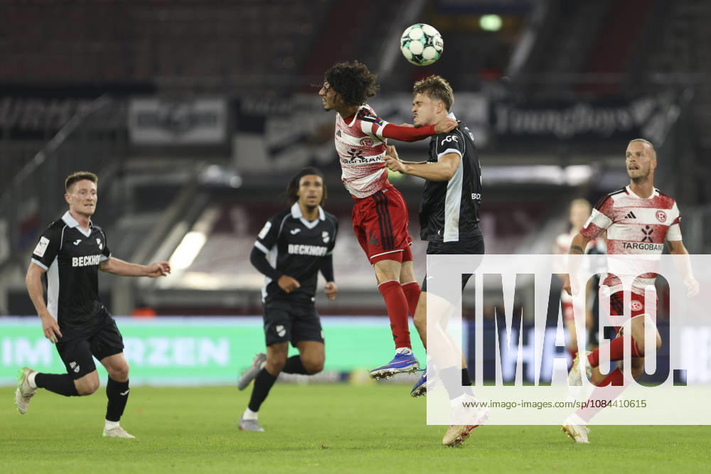 Anas Slimani of Fortuna Düsseldorf and Nick Seidel of SC Verl battle for the ball during the 3. Liga match between Fortuna Düsseldorf and SC Verl at the Merkur Spiel Arena on October 11, 2026, in Düsseldorf, Germany. Photo by Oliver Kaelke, DeFodi Images. Anas Slimani of Fortuna Düsseldorf and Nick Seidel of SC Verl battle for the ball during the 3. Liga match between Fortuna Düsseldorf and SC Verl at Merkur Spiel Arena on October 11, 2026 in Düsseldorf, Germany. Photo by Oliver Kaelke, DeFodi Images. DFB and DFL regulations prohibit any use of photographs as image sequences and or quasi-video. Photo by Oliver Kaelke, DeFodi Images.