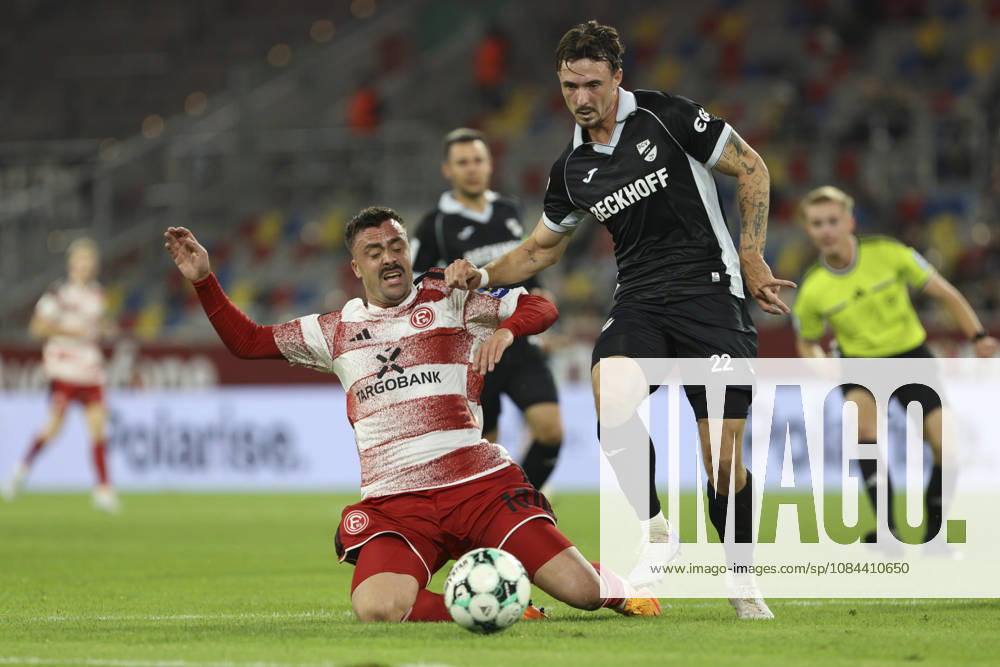 Philipp Foerster of Fortuna Düsseldorf and Noah Koenig of SC Verl battle for the ball during the 3. Liga match between Fortuna Düsseldorf and SC Verl at Merkur Spiel Arena on October 11, 2026, in Düsseldorf, Germany. Photo by Oliver Kaelke, DeFodi Images. Philipp Foerster of Fortuna Düsseldorf and Noah Koenig of SC Verl battle for the ball during the 3. Liga match between Fortuna Düsseldorf and SC Verl at Merkur Spiel Arena on October 11, 2026 in Düsseldorf, Germany. Photo by Oliver Kaelke, DeFodi Images. DFB and DFL regulations prohibit any use of photographs as image sequences and or quasi-video. Photo by Oliver Kaelke, DeFodi Images.