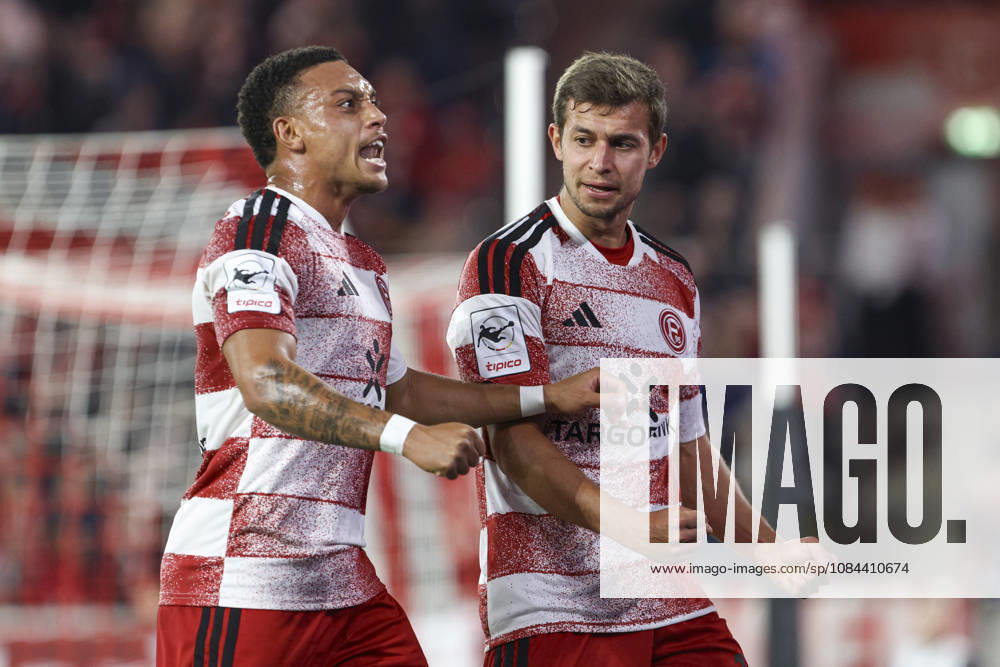 Tim Oberdorf of Fortuna Düsseldorf celebrates the goal with his teammates after scoring the 1-0 goal during the 3. Liga match between Fortuna Düsseldorf and SC Verl at the Merkur Spiel Arena on October 11, 2026, in Düsseldorf, Germany. Photo by Oliver Kaelke, DeFodi Images. Tim Oberdorf of Fortuna Düsseldorf celebrates after scoring his team’s first goal with teammates during the 3. Liga match between Fortuna Düsseldorf and SC Verl at Merkur Spiel Arena on October 11, 2026 in Düsseldorf, Germany. Photo by Oliver Kaelke, DeFodi Images. DFB and DFL regulations prohibit any use of photographs as image sequences and or quasi-video. Photo by Oliver Kaelke, DeFodi Images.
