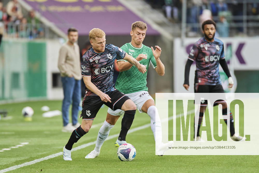 Brack Super League 2026–2027: FC St. Gallen 1879 vs. FC Lausanne Sport, St. Gallen, Switzerland St. Gallen, Switzerland, October 11, 2026 Florent Mollet versus Christian Witzig during the Brack Super League match between FC St. Gallen 1879 and FC Lausanne Sport in St. Gallen
