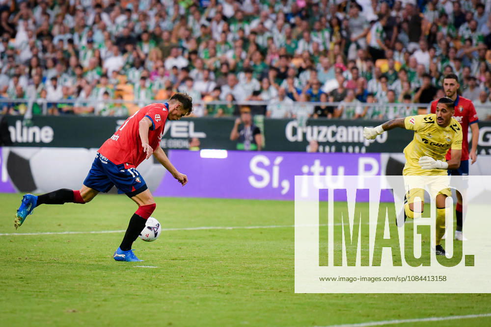 ESP LaLiga EA Sports Real Betis vs. CA Osasuna: Ante Budimir of Osasuna scores a goal during the LaLiga EA Sports match between Real Betis and CA Osasuna played at Benito Villamarin Stadium in Seville on October 11, 2026, in Spain. Spanish Soccer