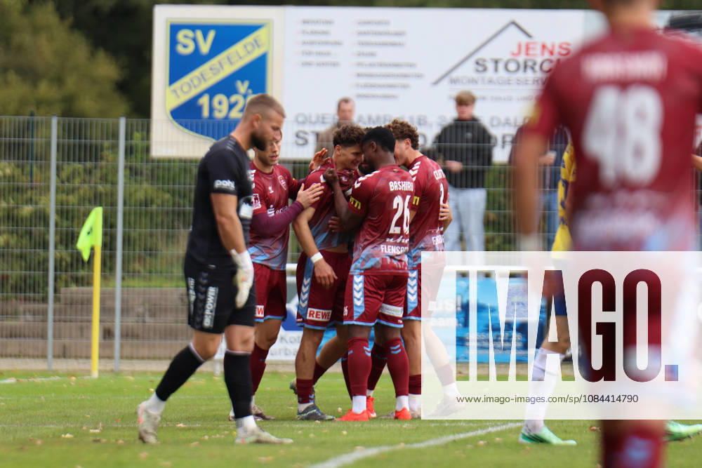 Soccer I Men I 2026–2027 Season I Regionalliga Nord I Matchday 13 I SV Todesfelde vs. SC Weiche Flensburg I October 11, 2026, from left: Theo Aljoscha Behrmann 28, SC Weiche Flensburg 08 and Ibrahim Bashiru Ali 26, SC Weiche Flensburg 08 Head-to-head Todesfelde Joda Sportpark Schleswig-Holstein Germany