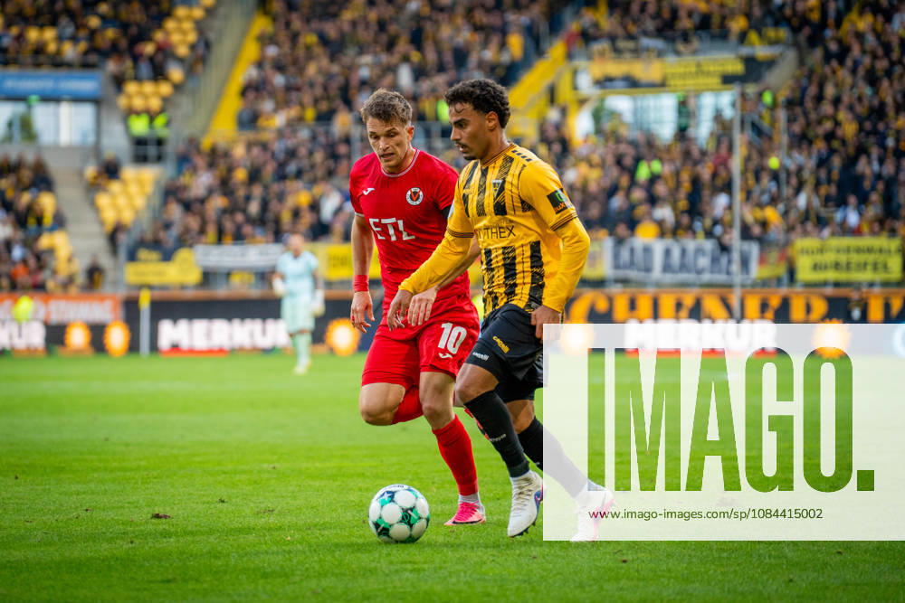 Mehdi Loune, Alemannia Aachen, 10, and David Otto, FC Viktoria Cologne, 10; TSV Alemannia Aachen vs. FC Viktoria Cologne, soccer, 3rd Division, Matchday 8, 2026–2027 season, October 11, 2026 DFB regulations prohibit any use of photographs as image sequences and or quasi-video TSV Alemannia Aachen vs. FC Viktoria Cologne, soccer, 3. Liga, Matchday 8, 2026–2027 season, October 11, 2026, Aachen