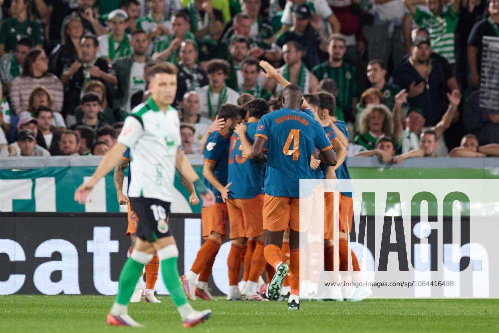 Jose Luis Garcia Pepelu of Valencia CF celebrates after scoring the team s first goal during the LaLiga EA Sports match between Real Racing Club de Santander and Valencia CF at Campos de de El Sardinero on October 11, 2026, in Santander, Spain. Santander Spain - ZUMAa181 20261011_zaa_a181_349
